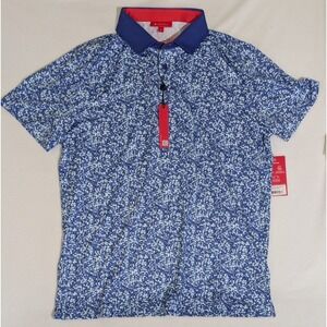 Redvanly Eaton Polo Shirt Men's Large Golf Performance Stretch Casual Blue New